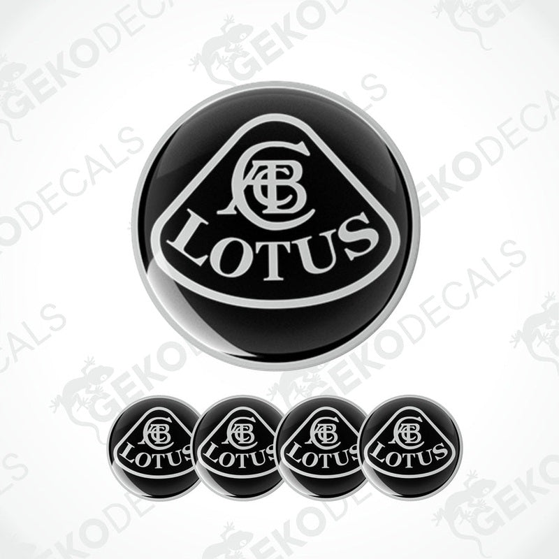 A set of vinyl decals with a epoxy coating featuring the Lotus car brand logo.
