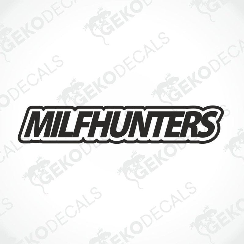 Black  car windshield sticker with cut-out text MILFUNTERS