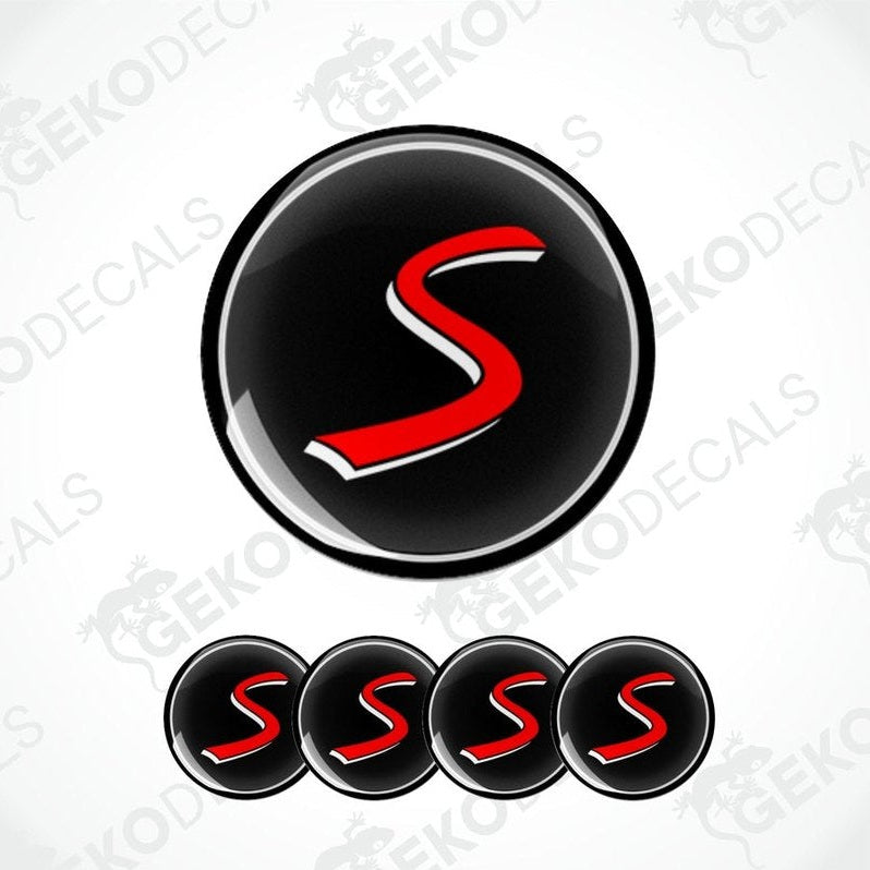 Set of four black and red vinyl decals with the text 'COOPERS' suitable for MINI COOPER S vehicles.