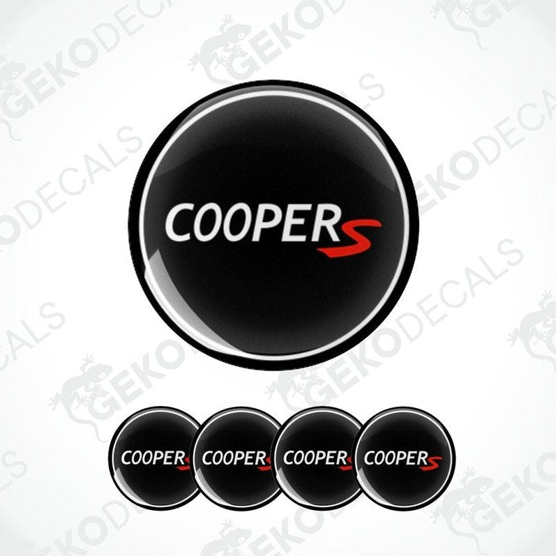 Set of four black and red vinyl decals with the text 'COOPERS' suitable for MINI COOPER S vehicles.