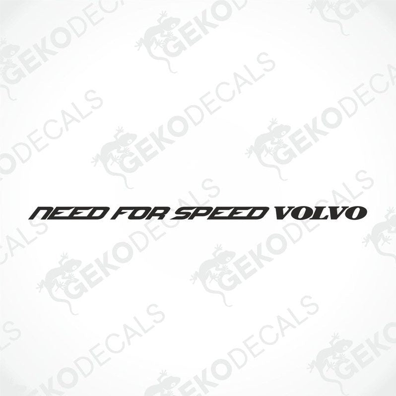 Volvo black car windshield sticker with cut out text need for speed volvo