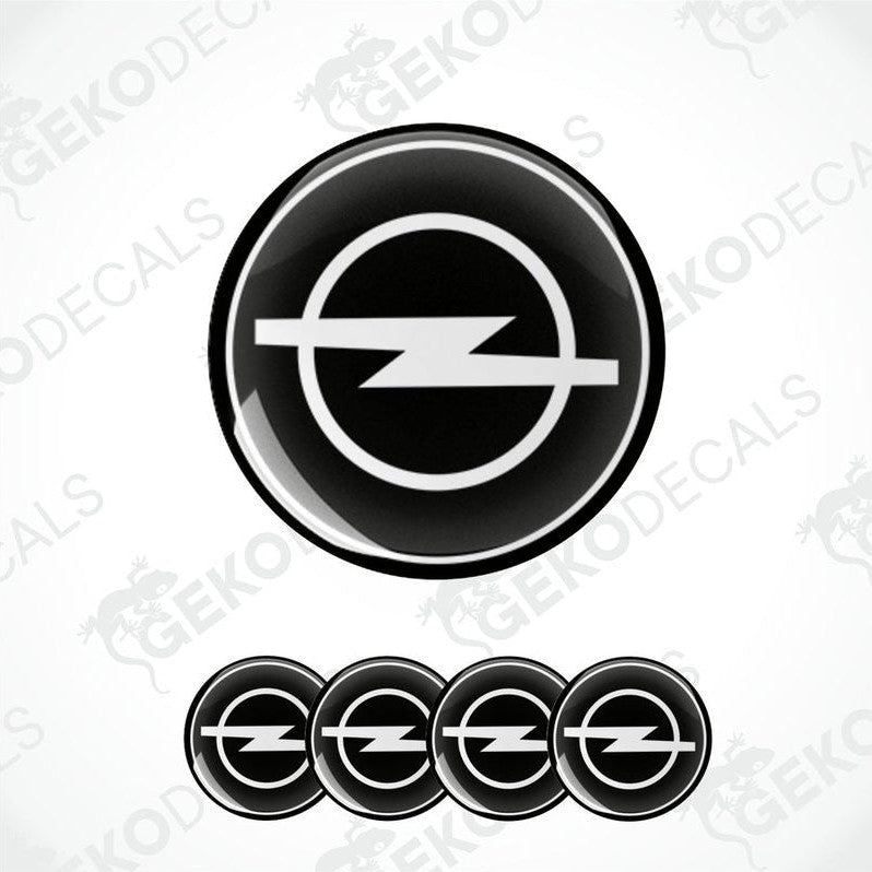 Set of four black and white vinyl decals with the Opel logo.