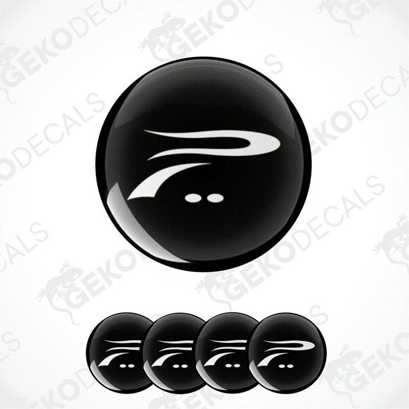 A set of four black vinyl stickers with the text 'PLATINUM WHEELS' on them, displayed against a white background.