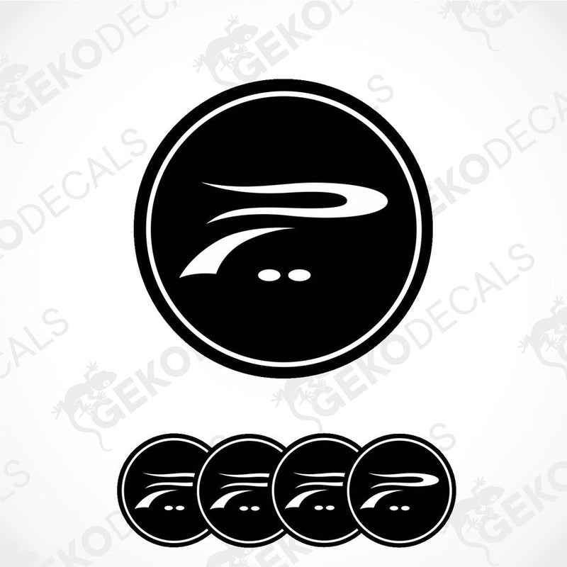 A set of four black vinyl stickers with the text 'PLATINUM WHEELS' on them, displayed against a white background.