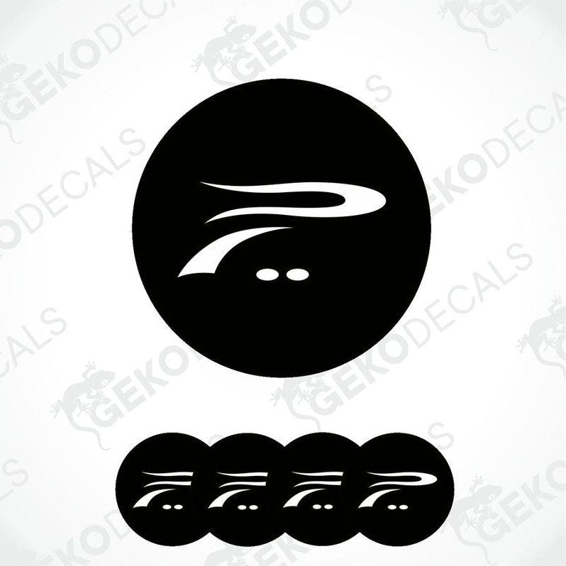 A set of four black vinyl stickers with the text 'PLATINUM WHEELS' on them, displayed against a white background.