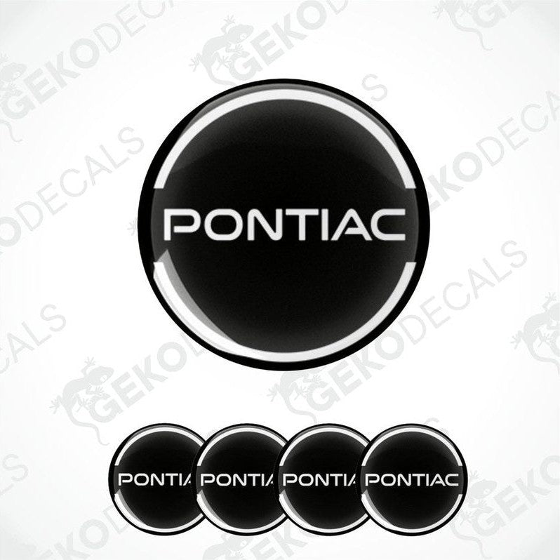 A set of vinyl decals with polyurethane coating, designed for a car, with the brand name 'PONTIAC' displayed prominently in the center.