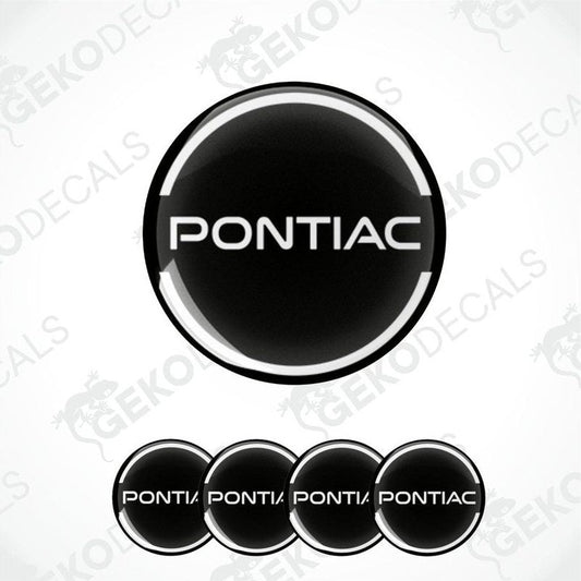 A set of vinyl decals with polyurethane coating, designed for a car, with the brand name 'PONTIAC' displayed prominently in the center.