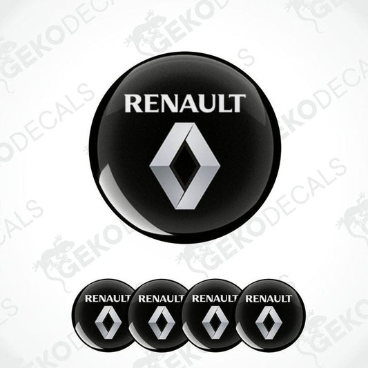 A set of four black vinyl decals with the RENAULT logo in silver.