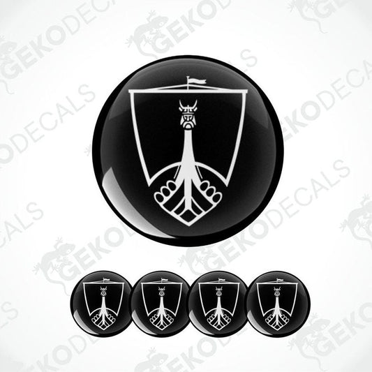 Set of four black vinyl decals with the word 'ROVER' printed in white, arranged in a specific pattern.