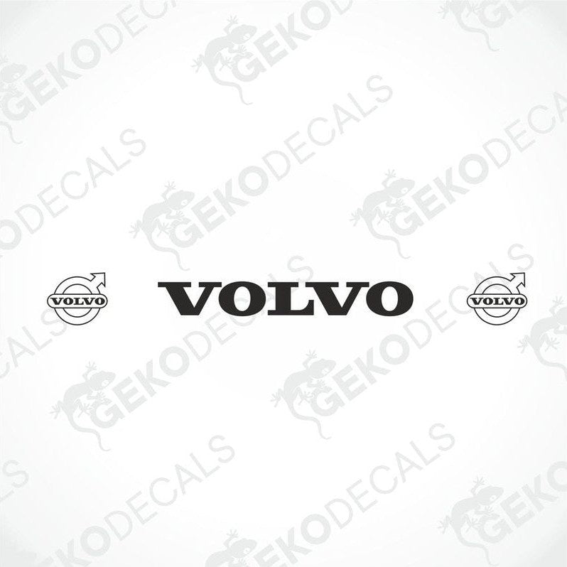 Volvo black car windshield sticker with cut out text VOLVO and VOLVO LOGO
