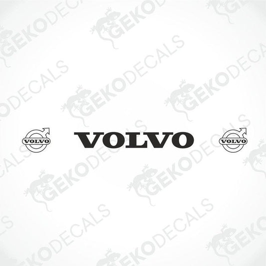 Volvo black car windshield sticker with cut out text VOLVO and VOLVO LOGO