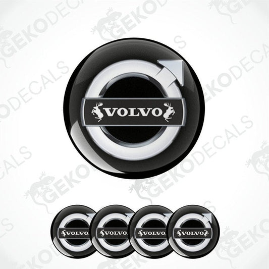 A set of vinyl decals with polyurethane coating, featuring the Volvo car brand logo, displayed on a white background.