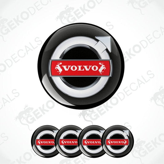 A set of four black vinyl decals with the VOLVO logo.