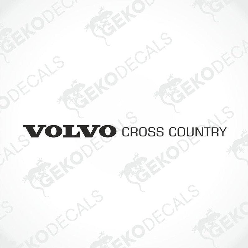 Volvo black car windshield sticker with cut out text VOLVO CROSS COUNTRY