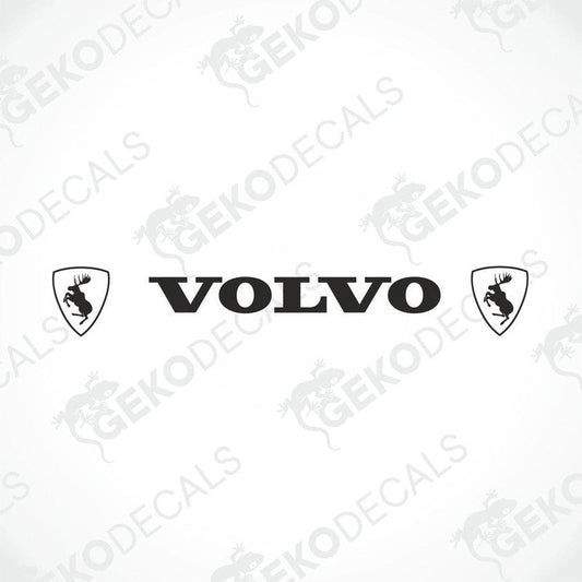 Volvo black car windshield sticker with cut out text VOLVO and MOOSE LOGO
