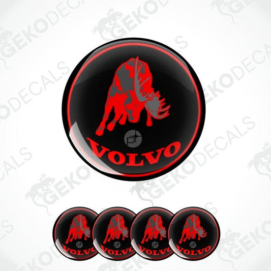 Set of four vinyl decals with polyurethane coating featuring the Volvo POLESTAR logo in red and black.