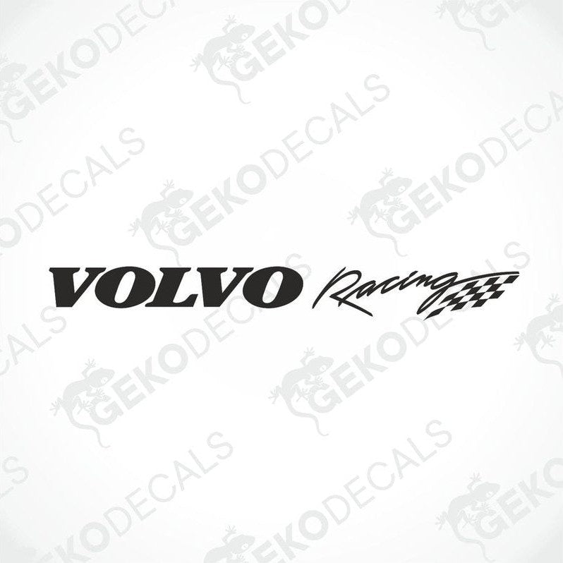 Volvo black car windshield sticker with cut out text VOLVO RACING