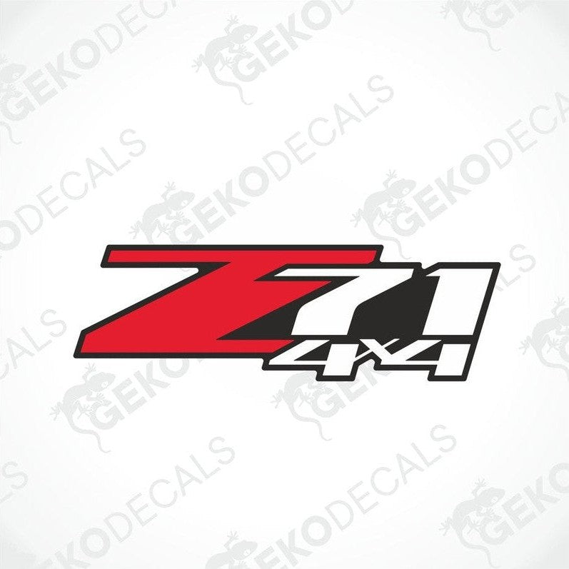Z71 4x4 red and white die-cut car decal on transfer paper